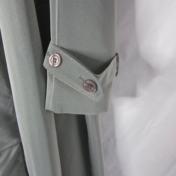 Utex Design Trench Coat Woman's Button Up Pockets Lined Full Length Gray Size 14 - Picture 6 of 15